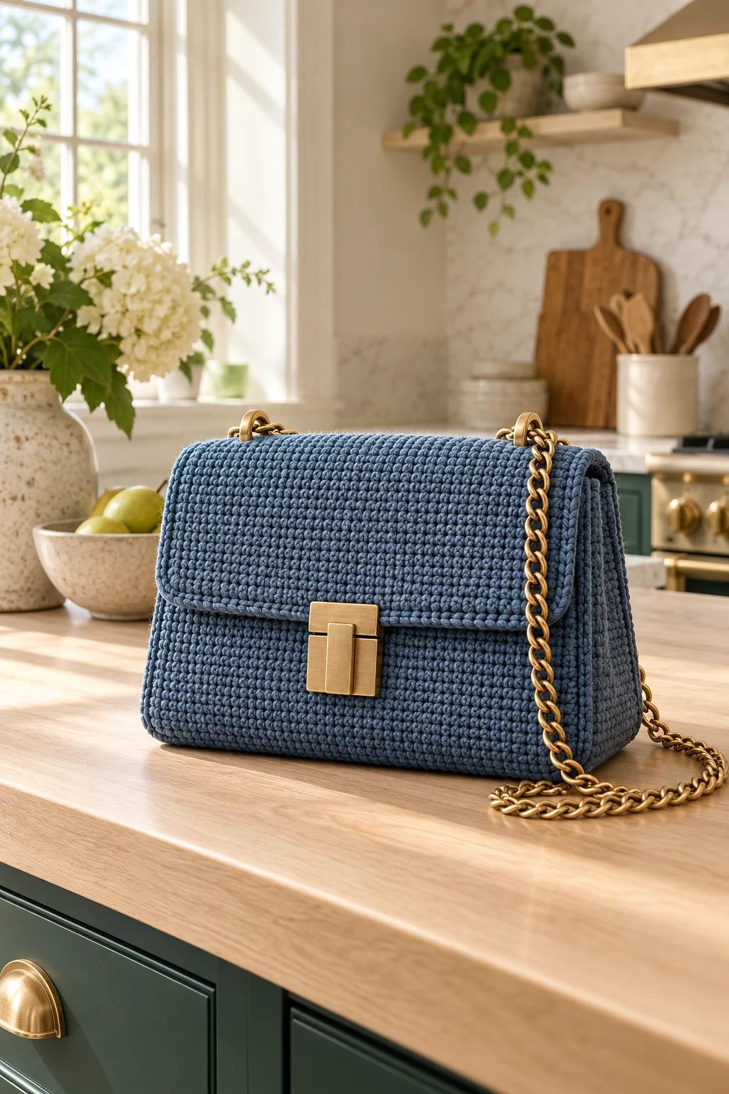 Illustrative handmade handbag