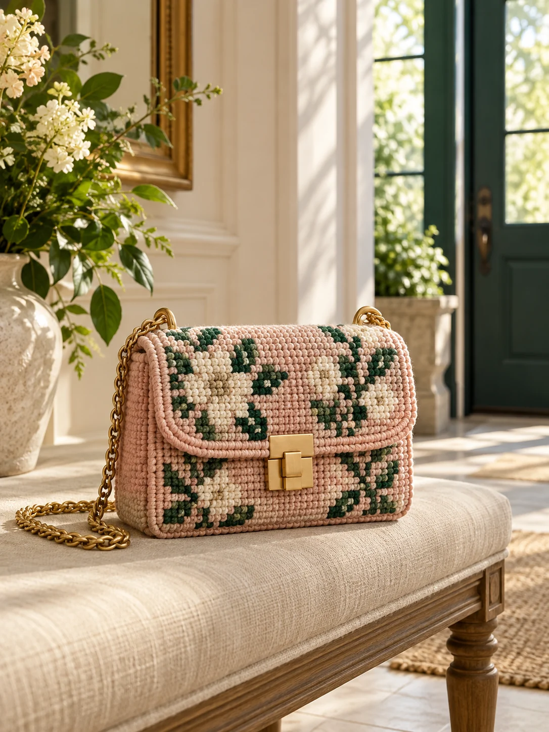 Illustrative handmade handbag