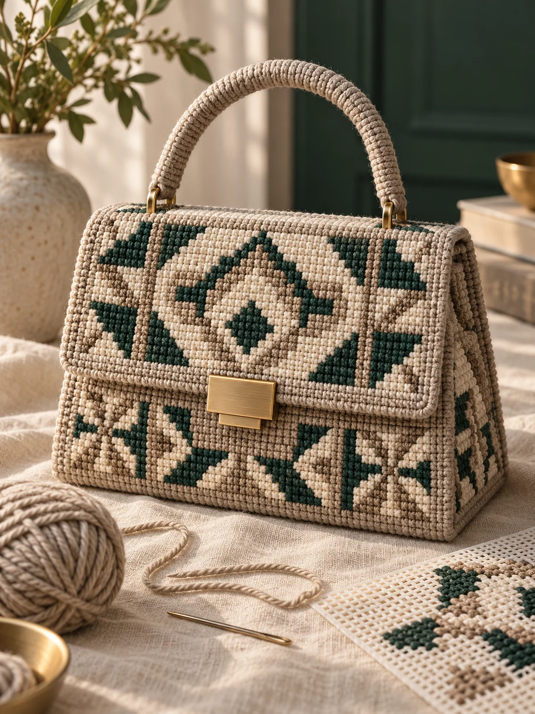 Illustrative handmade handbag